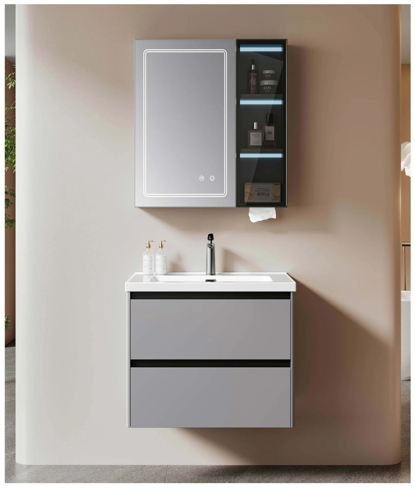 876-70 · stainless bathroom vanity