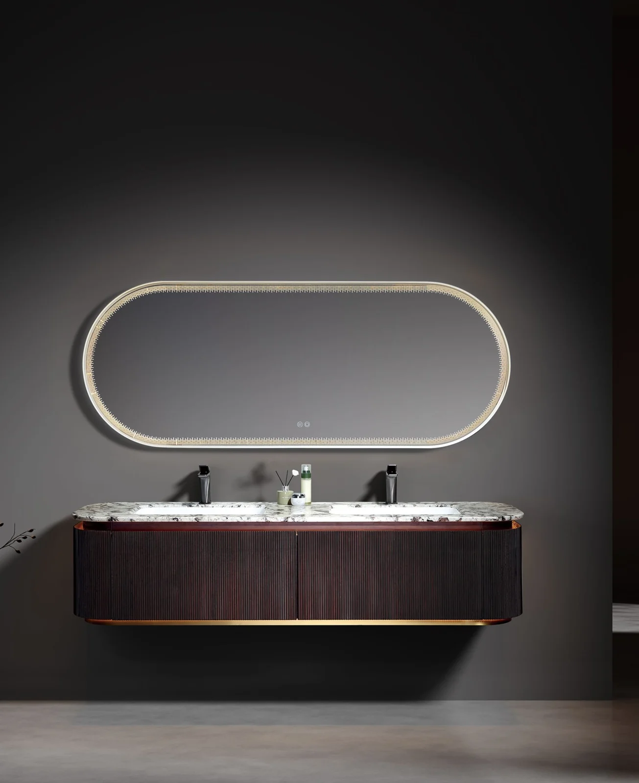 Leo · timber and rounded cabinetry