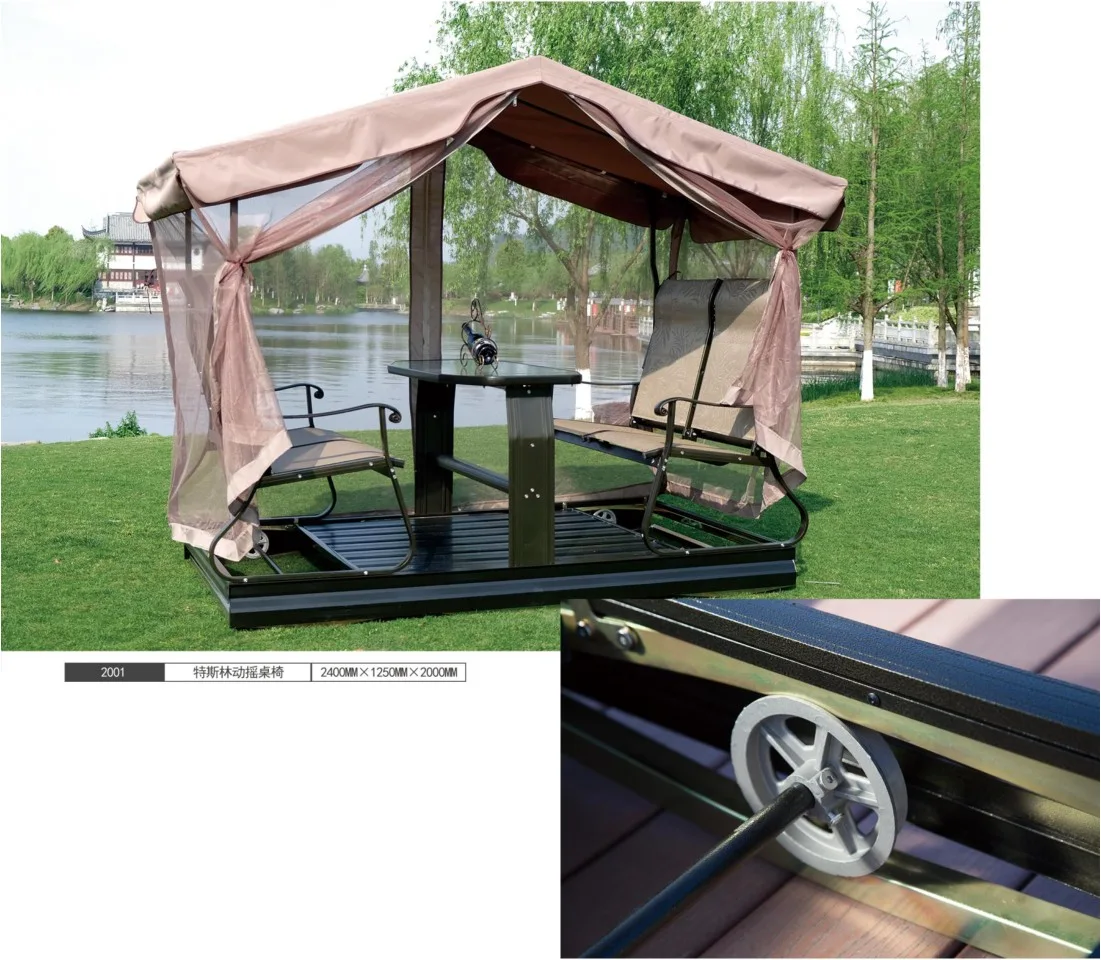 Covered swings and garden retreats