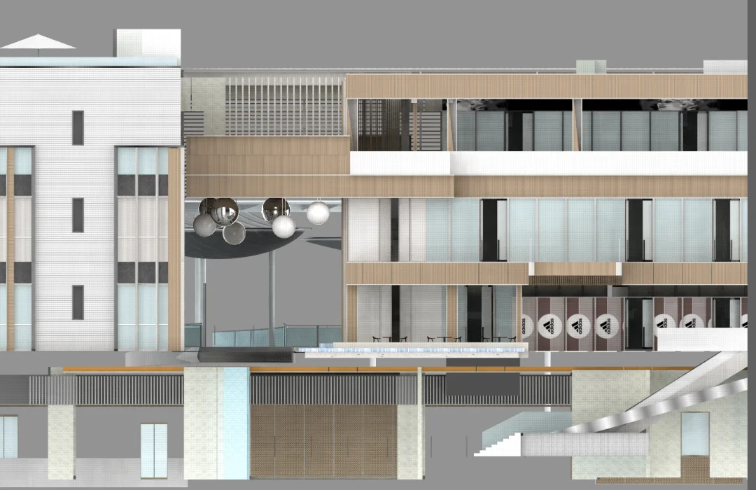 Architectural elevation rendering showing the planned Vanke UniCity sphere installation